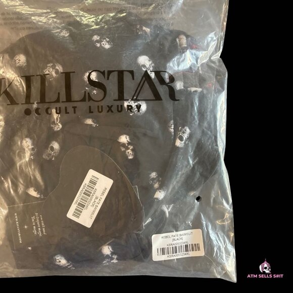 NWT Killstar Rebel Fate Skull Print Monokini Swimsuit Plus Size 4X - Picture 8 of 9